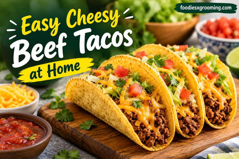 Easy Cheesy Beef Tacos at Home