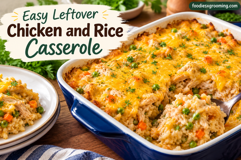 Easy Leftover Chicken and Rice Casserole – A Creamy, Cheesy, and Comforting Dinner